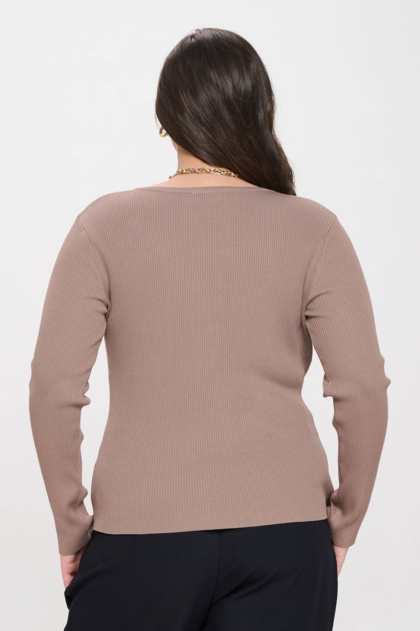 Curvy Vyla Long Sleeve Henley - Multiple Colors