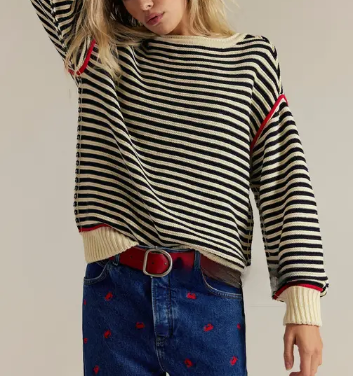 Sutton Striped Crewneck Knit Sweater