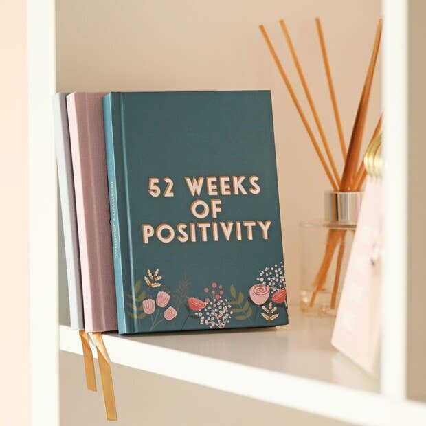 Teal Floral 52 Weeks of Positivity Diary