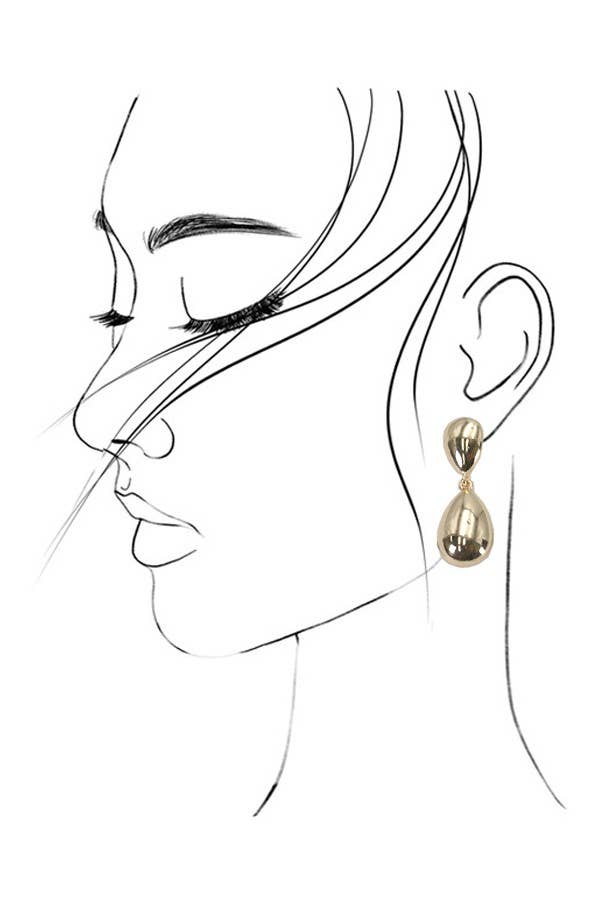 High Polish Double Teardrop Earrings