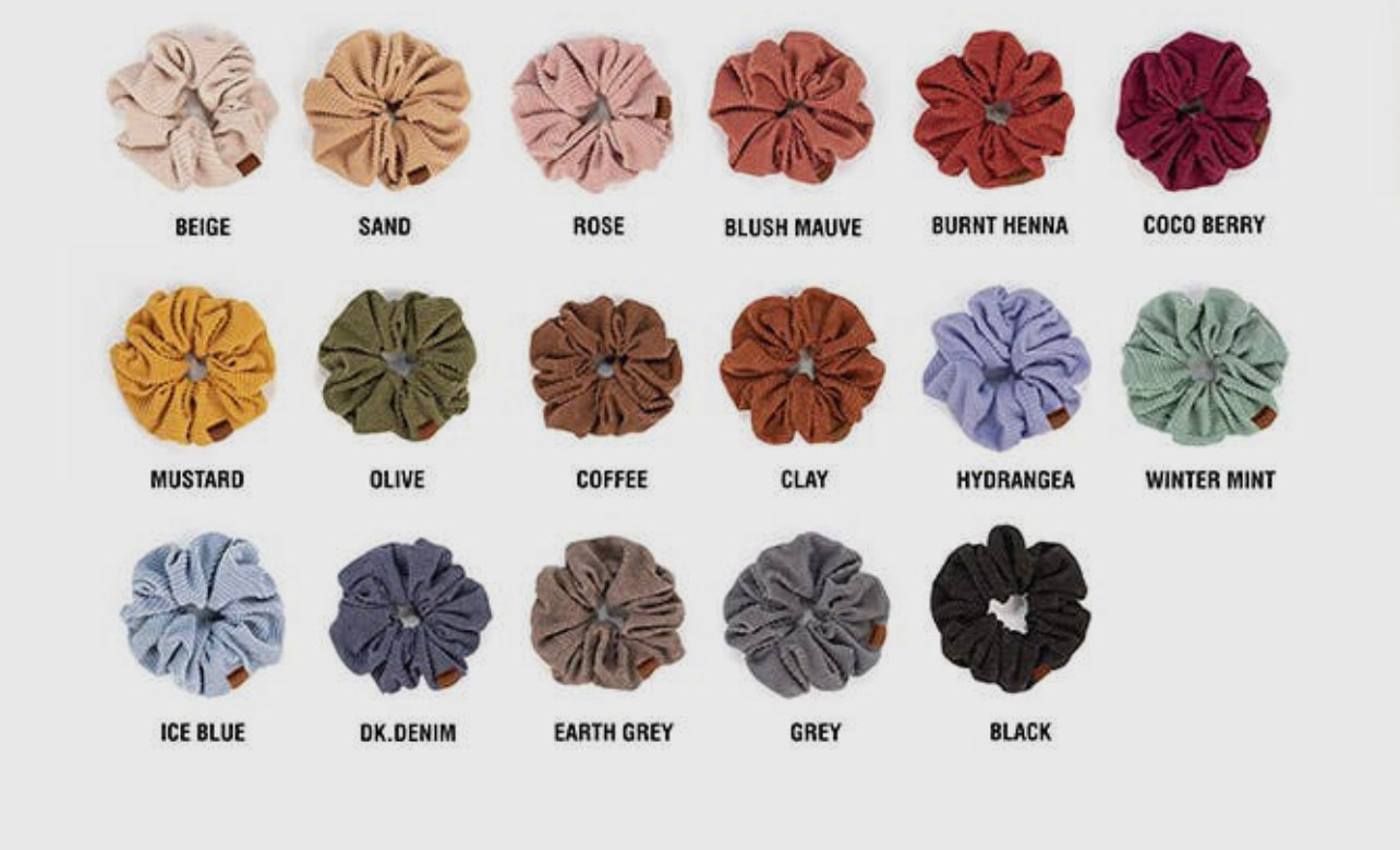 Corduroy Solid Color Soft Scrunchies- Multiple Colors