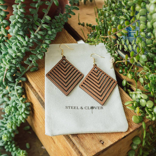 Cobi Geometric Wooden Earrings - Multiple Colors