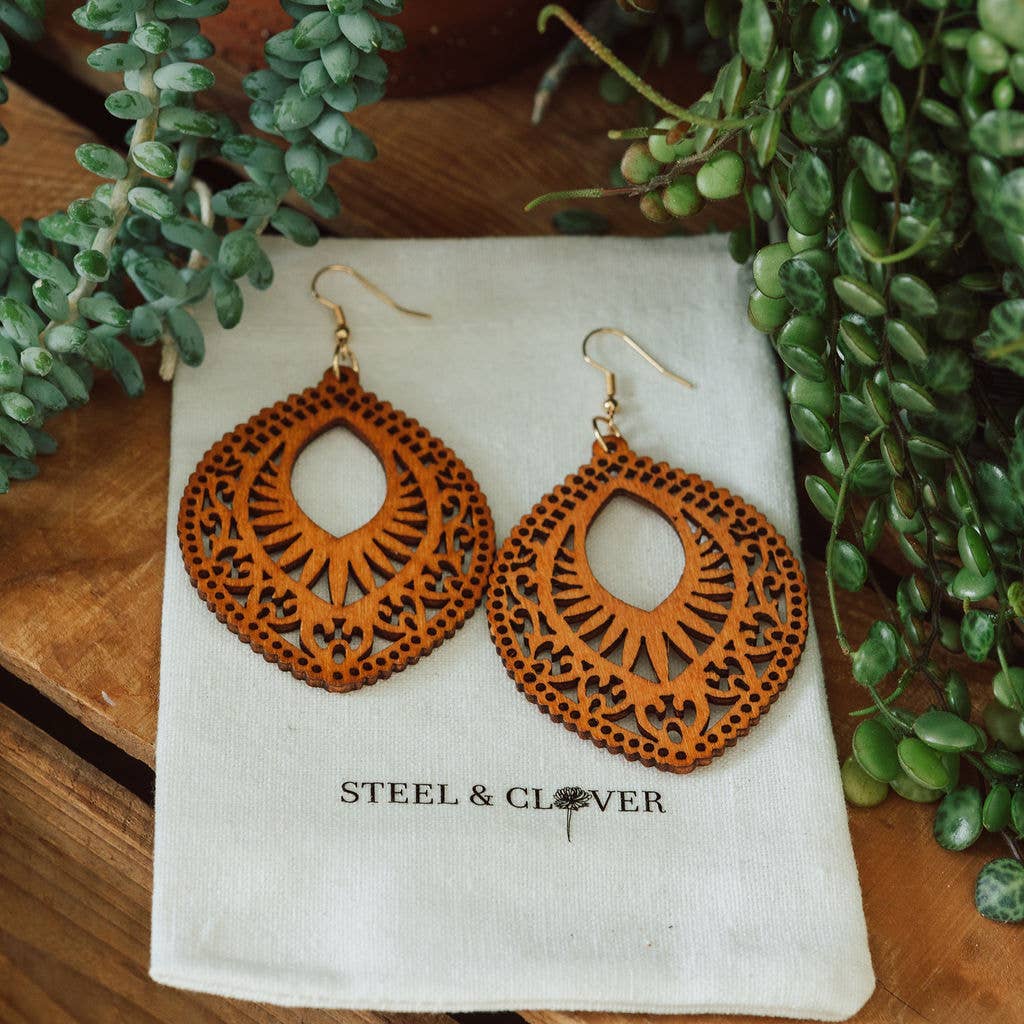 Bonanza Wooden Earring