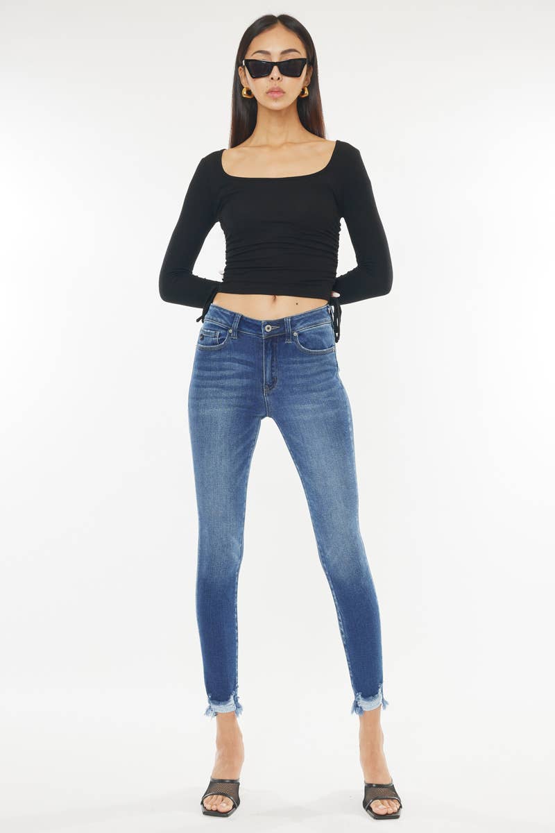 Jamie High Rise Frayed Hem Kancan Jeans