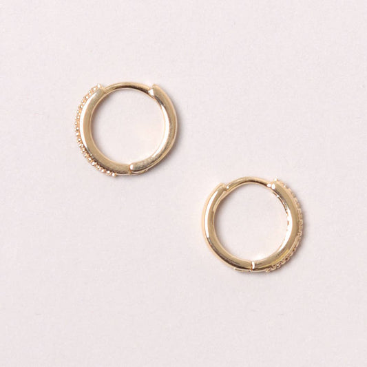 14K Gold-Dipped Pave Hoop Earring