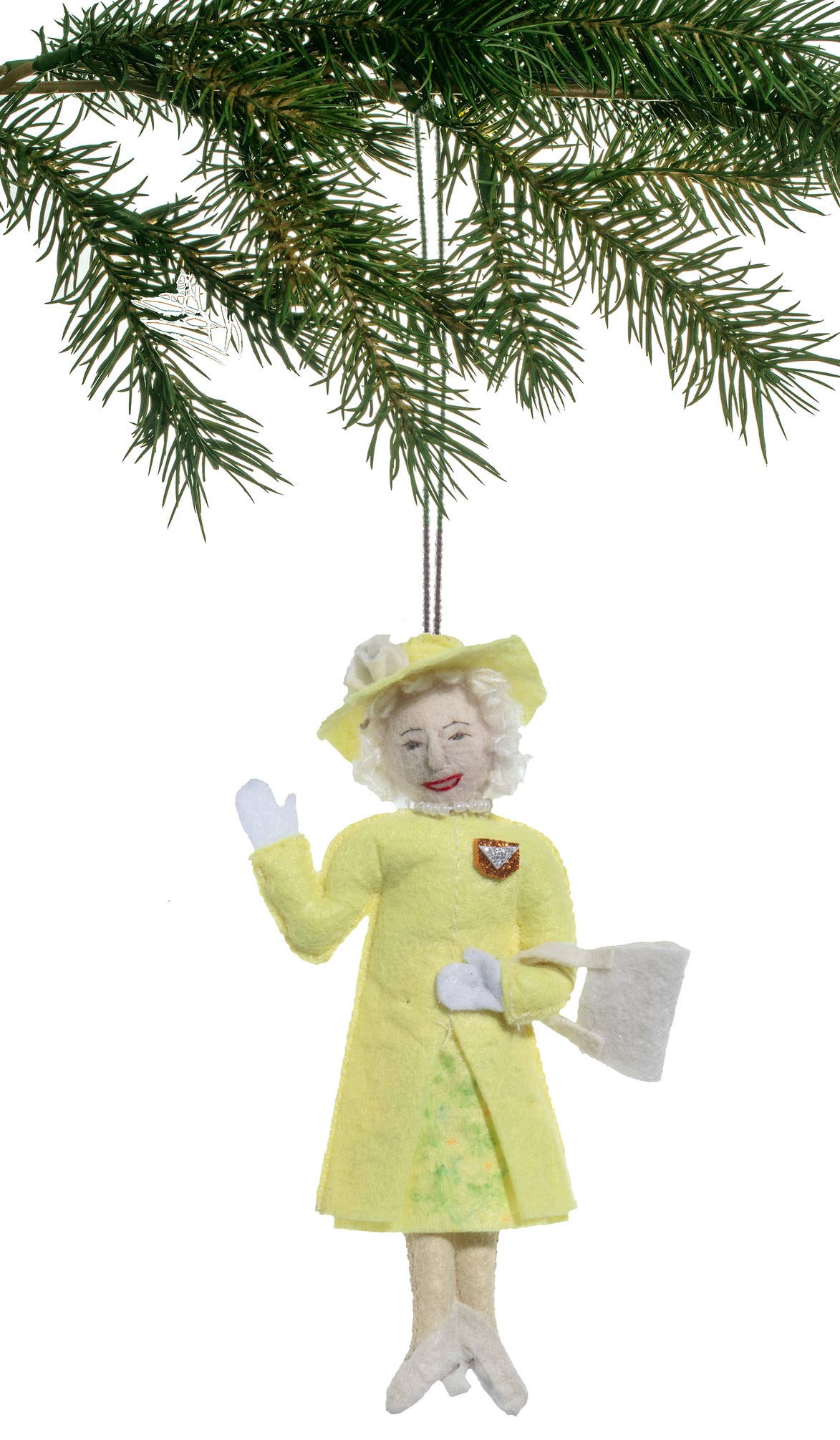 Queen Elizabeth Ornament - Yellow Dress – Ever Rhode