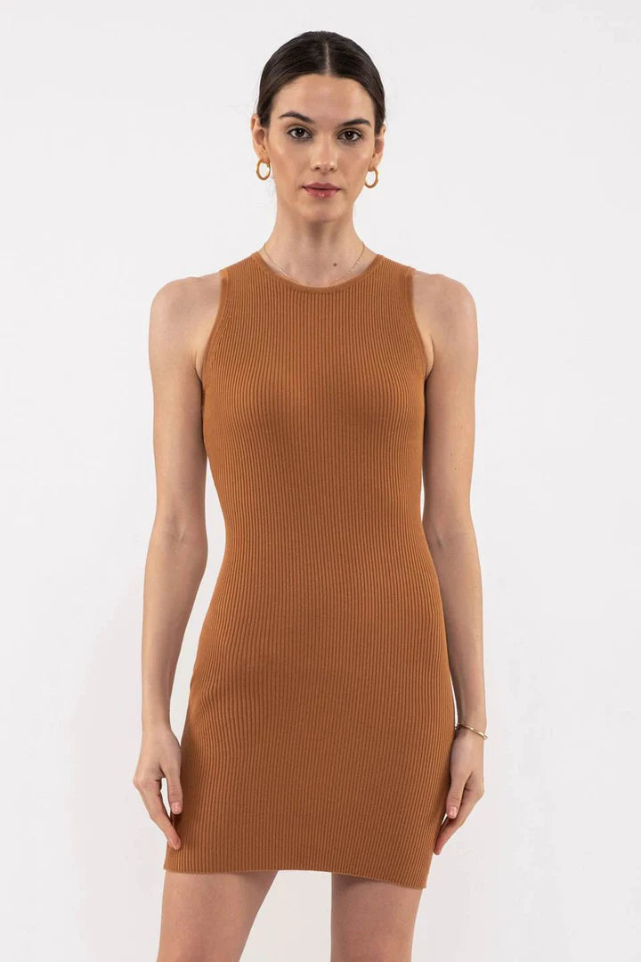 Riley Ribbed Fitted Tank Dress- Multiple Colors