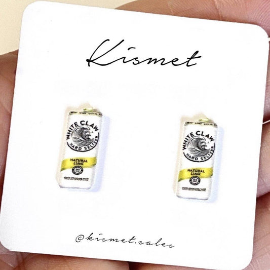 Lime Hard Seltzer Can Earrings