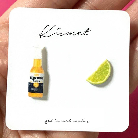 Beer + Lime Stud Earrings