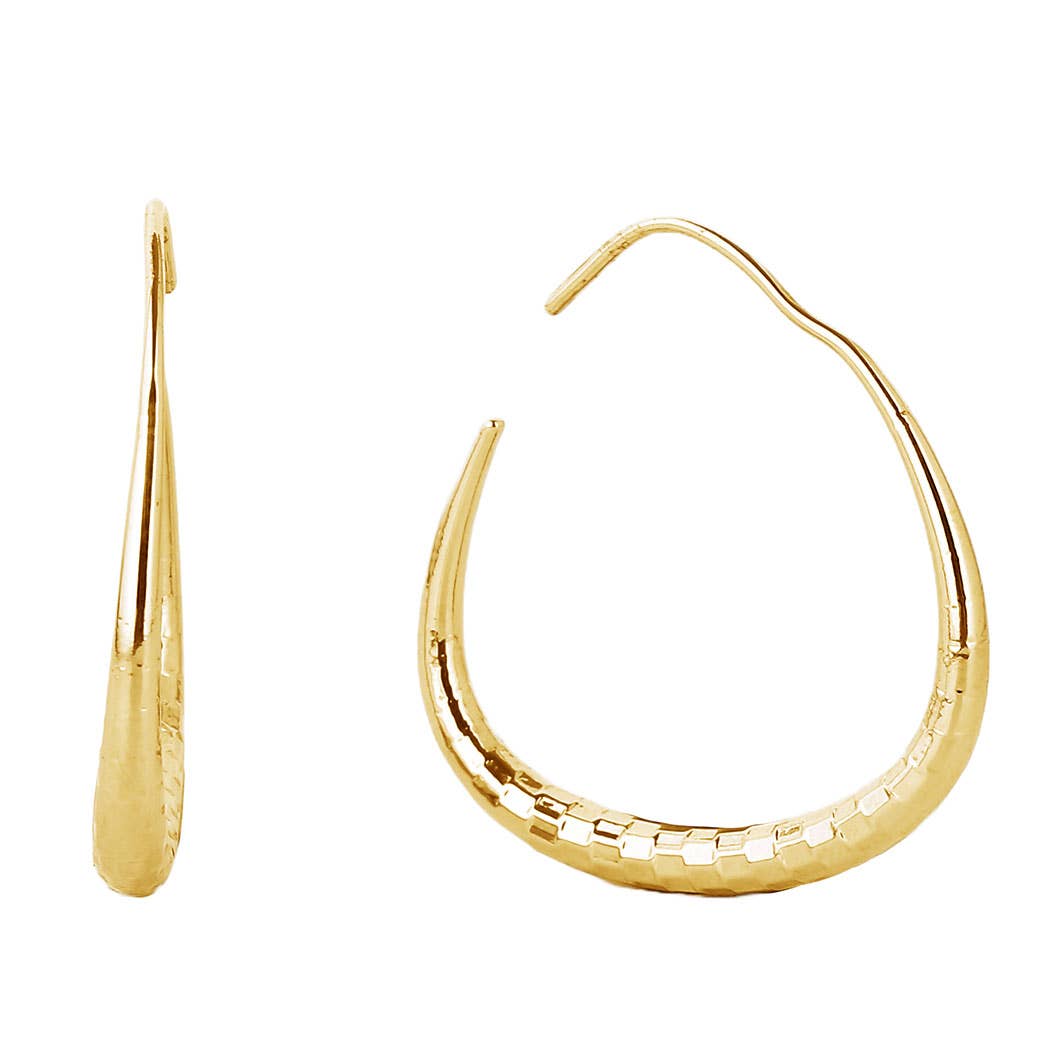 14K Gold-Dipped Teardrop Shaped Post Earrings - Multiple Colors