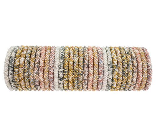 Neutral Roll On Glass Bead Bracelet-Aid Through Trade