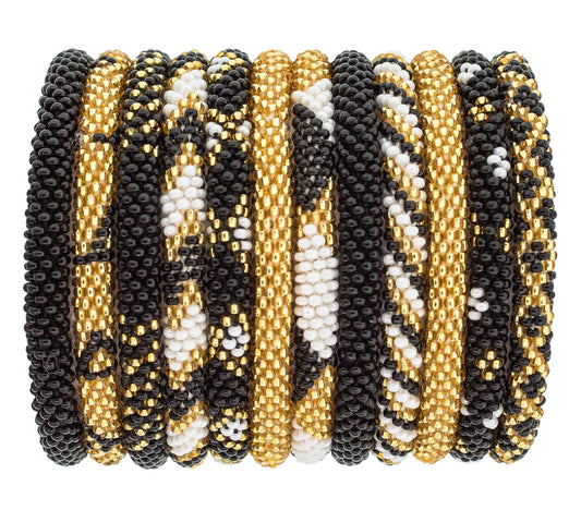 Roll-On® Bracelet Gold, White, and Black