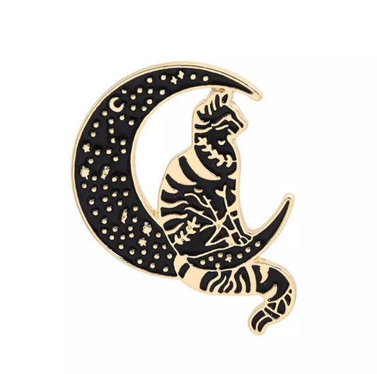 Moon Kitty Enamel Pin